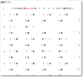 確認テスト画面イメージ